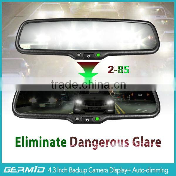 car rearview mirror monitor with OEM parking sensor 4 replaceable radar detectors and backup camera display