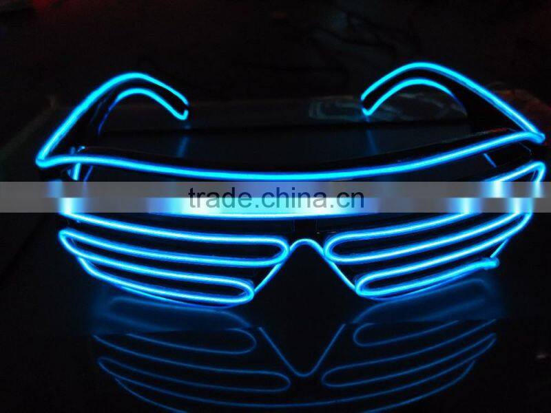 2016 high quality colorful lighting EL wire Shutter Shades glasses for party,concert