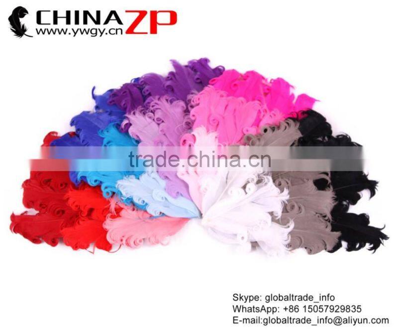 ZPDECOR Factory Wholesale Special Quality Colored Ombre Collection Curled Goose Feathers Pad Plumage Craft for Hair Accessories