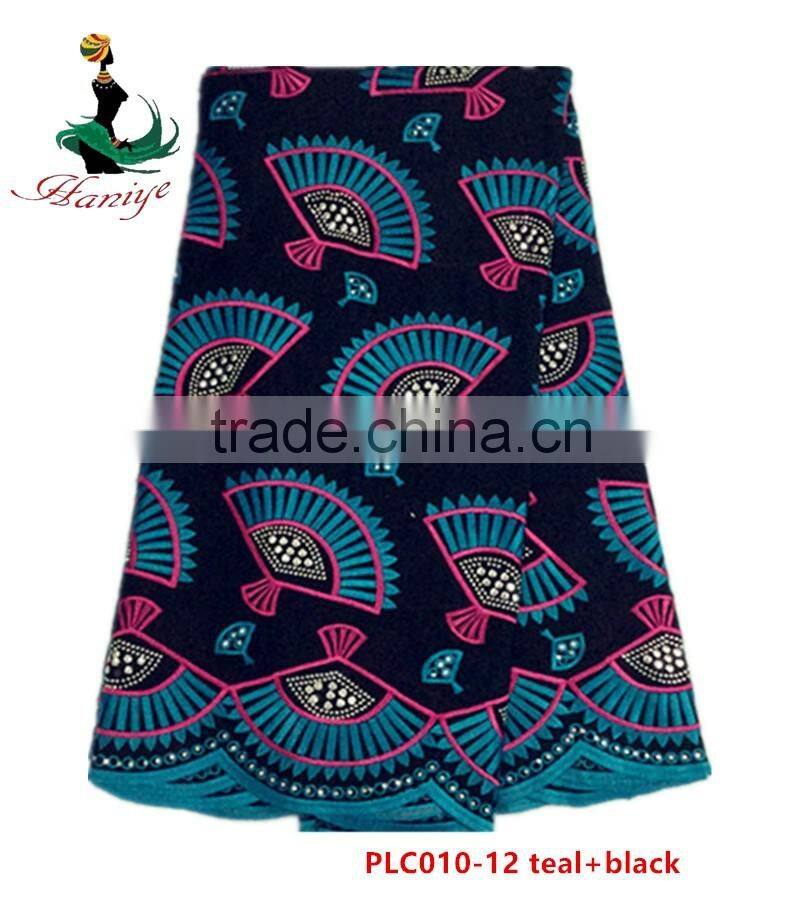 Haniye 2016 latest High Quality Swiss Cotton Lace Fabric 100% Cotton Polish Lace with stones/PLC010