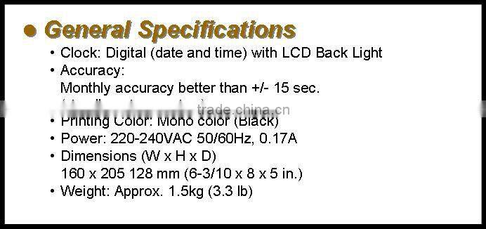 Time Recorder QR-395 using paper card for punching clock