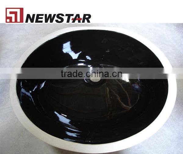 rectangle bathroom undermount ceramic sink with overflow hole