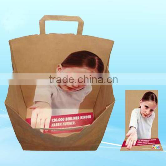 Antique heart shape printed paper bag