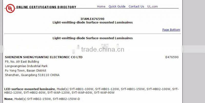 ce rohs UL DLC led high bay ufo 120w 150w 200w industrial led low bays