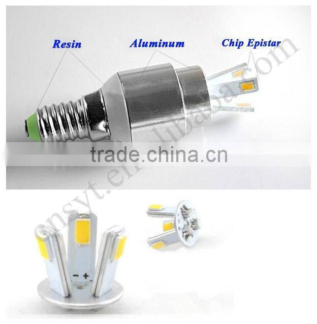 360 led bulb lights ul cul 3w le dcandle bulb lamp with E12 E14 E17 B22 B15 lamp base