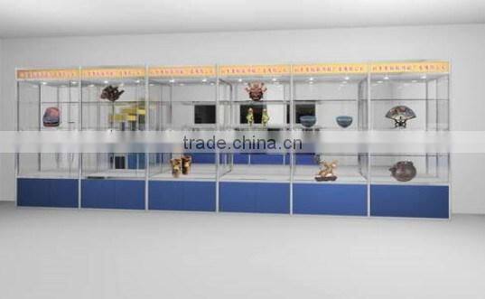 Profiles of alumium showcase and its hardware, Glass showcase for art show