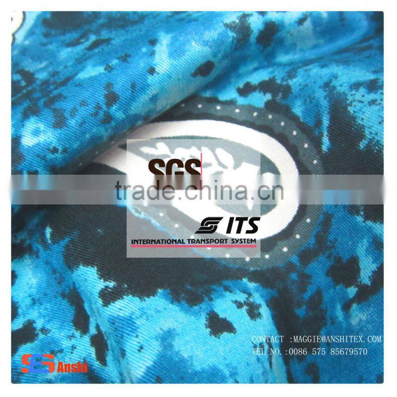 Es3227 fashion amoeba printed spandex cotton twill fabric