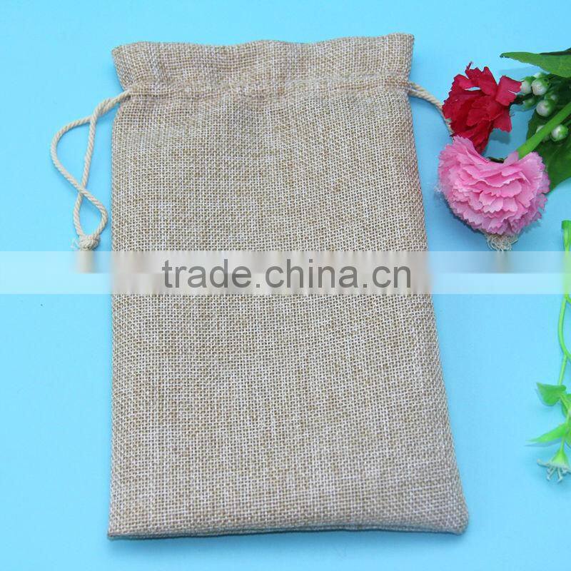 Fancy eco drawstring burlap bag for postcard bag