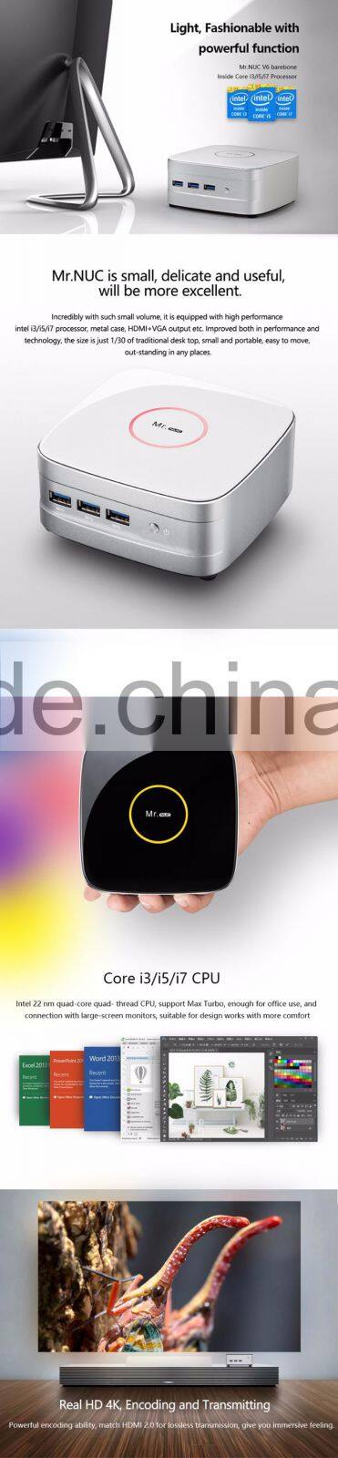 Intel Core i3 4010 Mini PC Win 7/8/10 Barebone Desktop Computer Linux Server