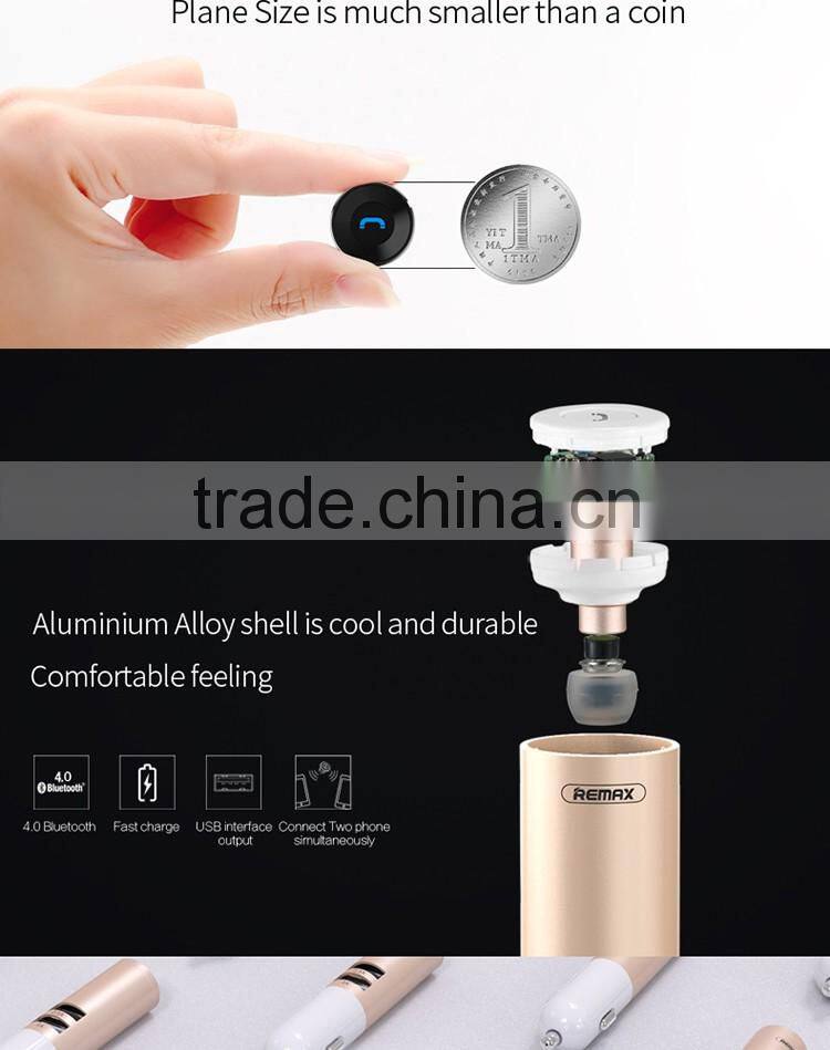 Remax dual usb 2.1A car charger bluetooth headphone