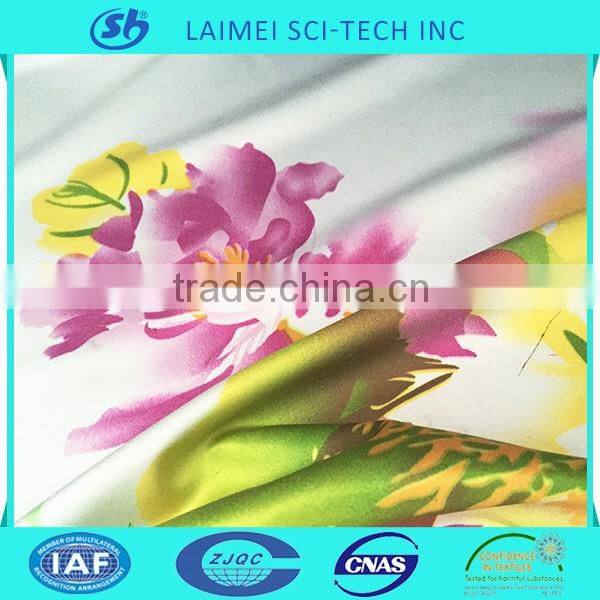 Wholesale contracted 100% polyester flower print satin mercerized fabric