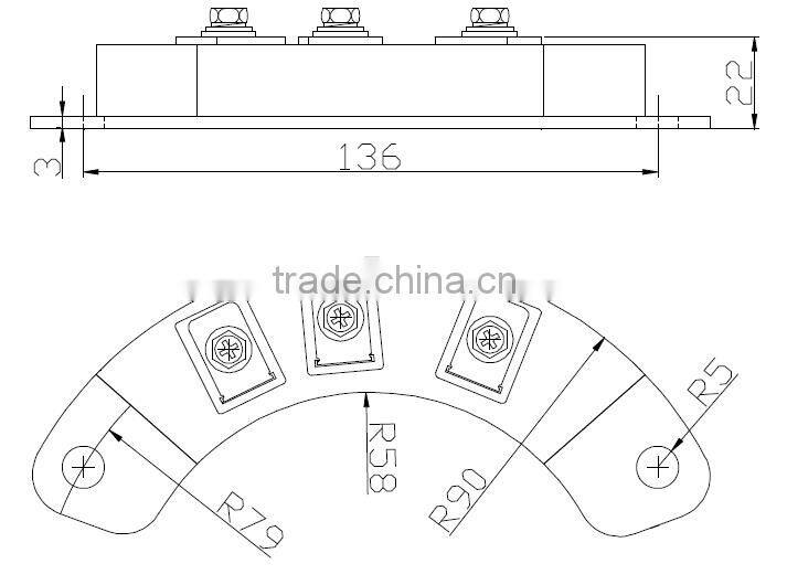 MXG/Y(II/S) 40~100 Rotation triphase half bridg rectifier module