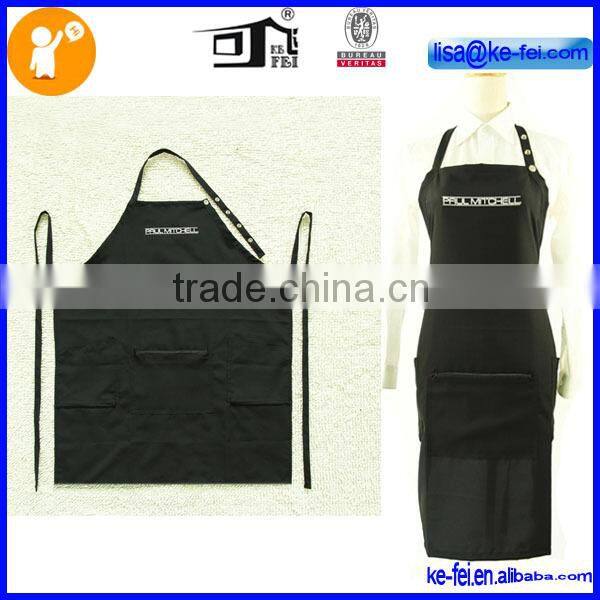 waterproof polyester black zipper pocket apron
