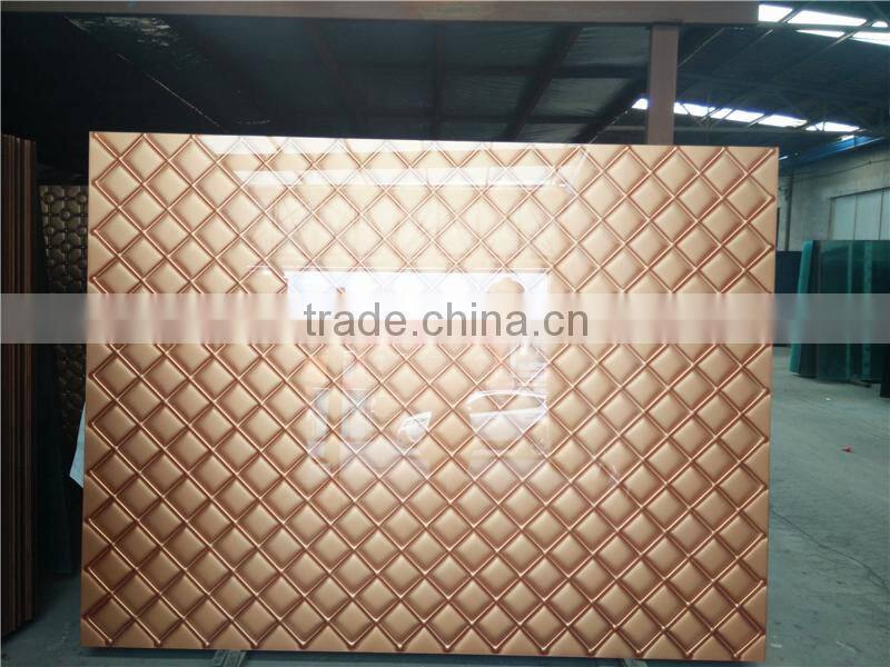 ivory color back painted decorative phantom 3d Glass panel