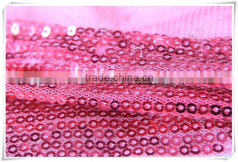 Newest Design cheap shiny red stretched sequin waterproof upholstery fabric