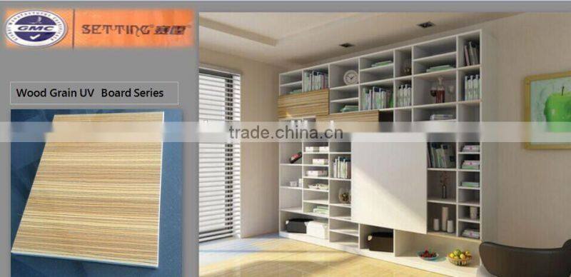 High Glossy UV Board in Wood Grain Color for Kitchen Cabinet ,Wardrobe