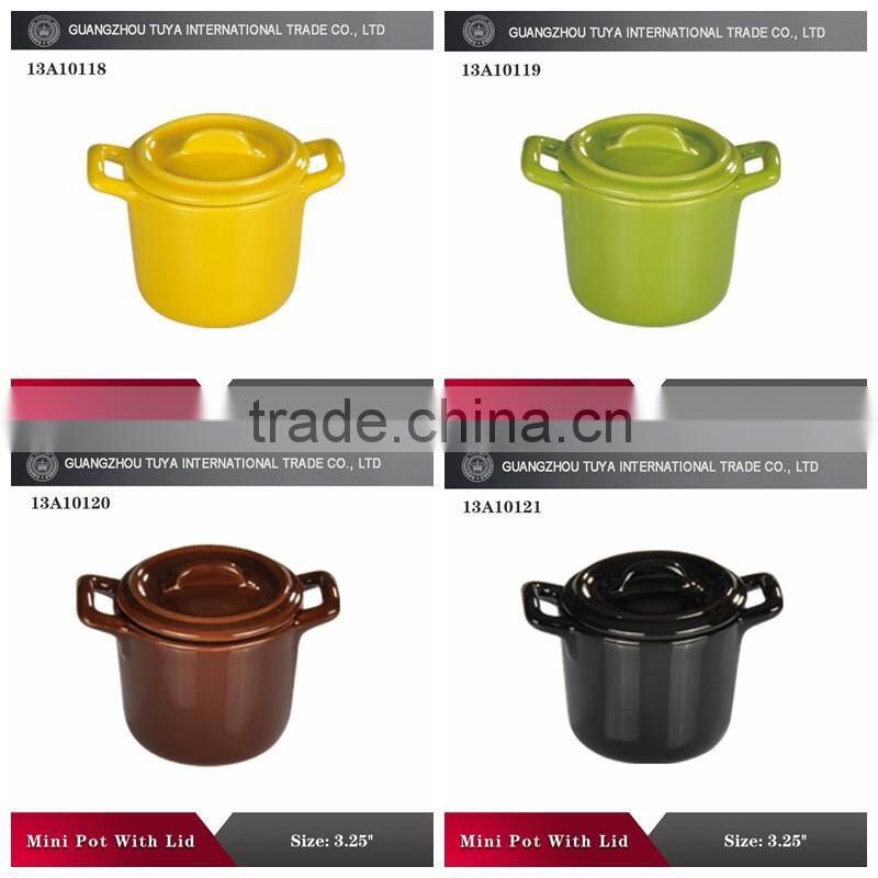 Wholesale high temperature colored glaze tureen with lid