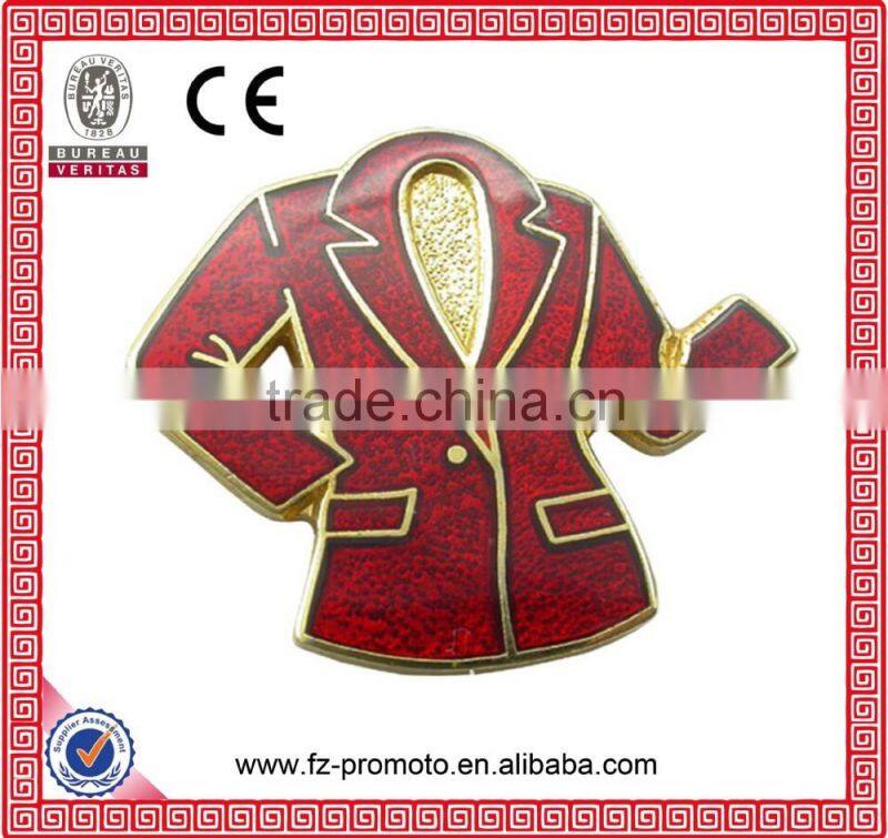 Custom logo round gold plate badge pin