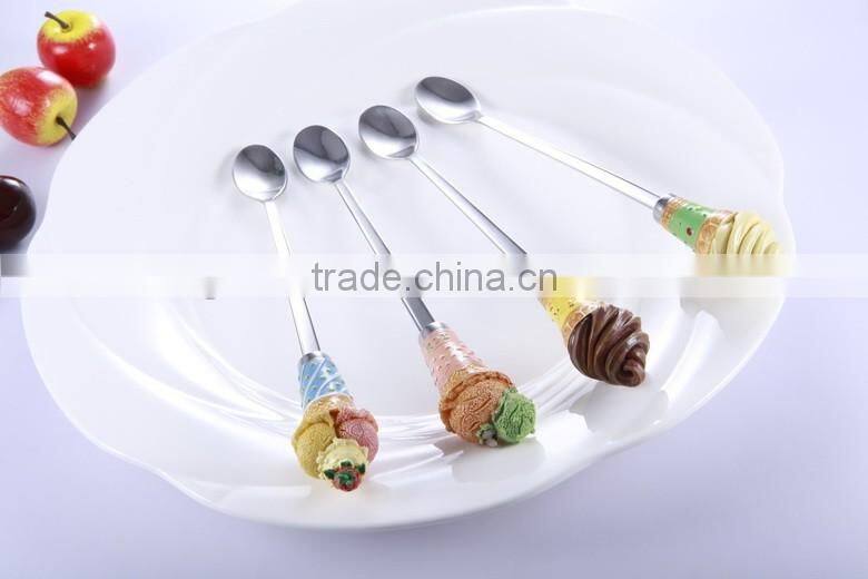 nice design polyresin strawberry handle spoon food grade