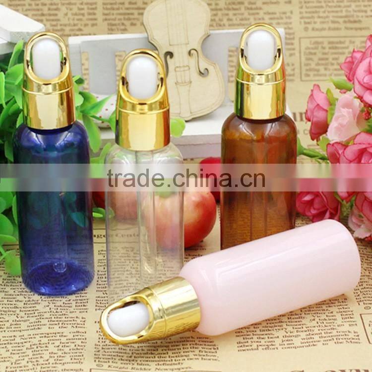 50ml gold reagent dropper plastic round bottle