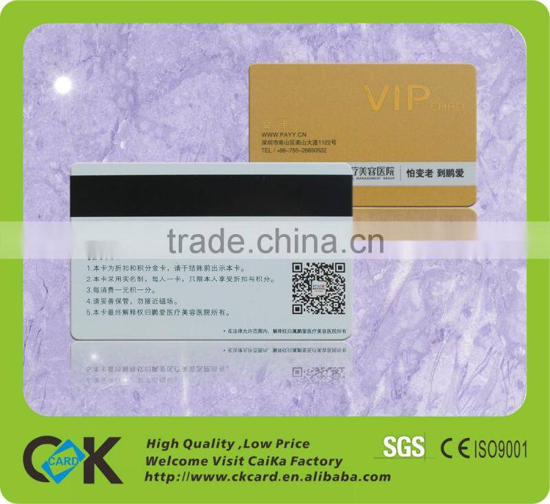 Printing eco-friendly pvc magnetic stripe business card from gold manufacture