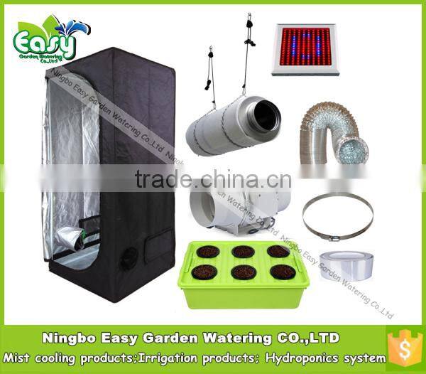Hydropoinics Complete indoor grow tent kits 80x80x160cm with DWC bucket, LED grow light and ventilation equipment