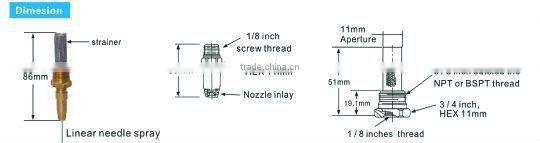 stainless steel deckle edge trimming solid stream water nozzle high pressure