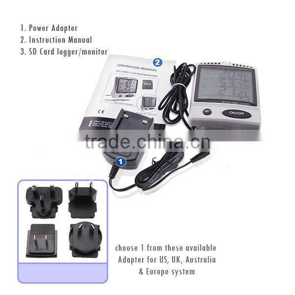 Built-in Internal & External Sensor Probe 0~50 degree C Range /Professional Humidity and Temperature SD Data Logger