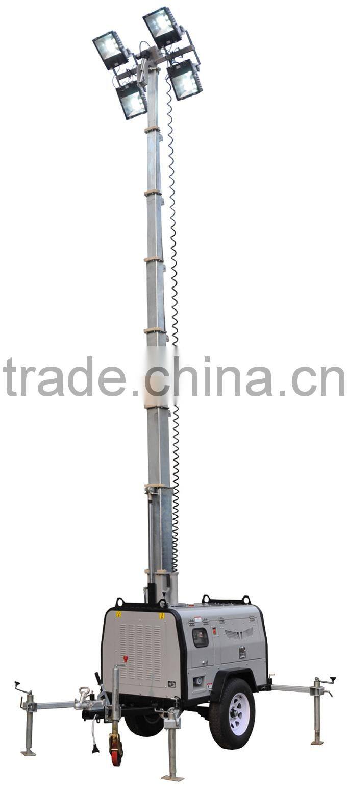 factory supply elevate by hydraulic diesel engine portable light tower
