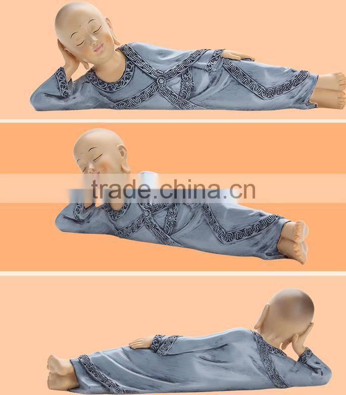 Chinese sleeping Buddhist shaolin monk figurine