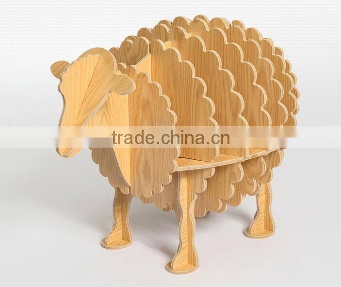 Art deco furniture lovely sheep wood shelf new bookshelf modern design