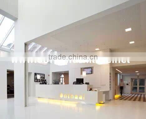 Modern design acrylic solid surface hi macs made colorful led lighted restaurant counter table
