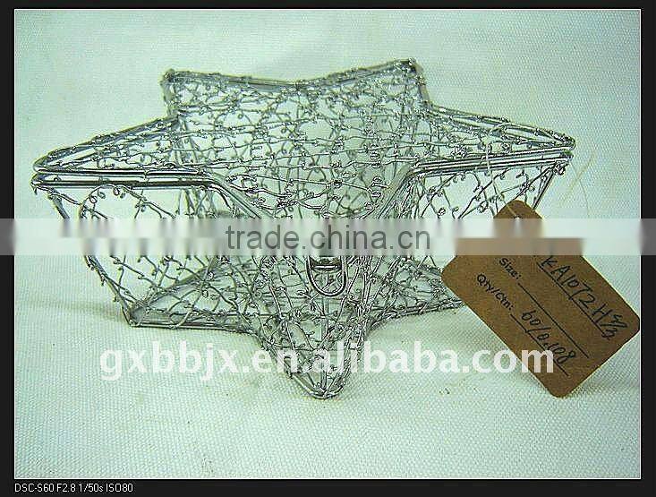 Silver wire star handicraft gift set of two