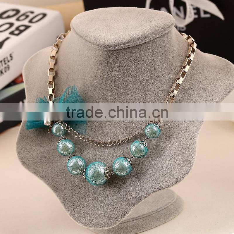 Last fashion jewelry for laddy,pearl chain necklace