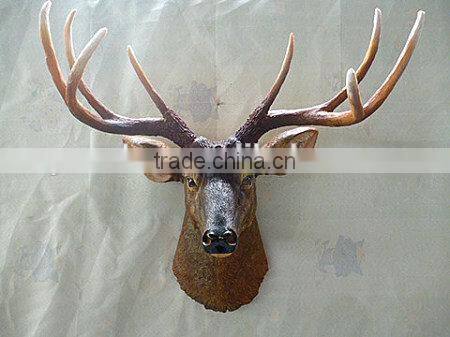 Home Wall Decorative Antique Deer Head Sculpture Resin Wall Animal Deer Head Sculpture