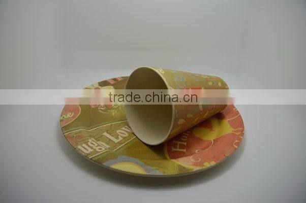 BSCI Audit Hot-sell Bamboo Fiber Print Dinner Set (BC-CS1009)