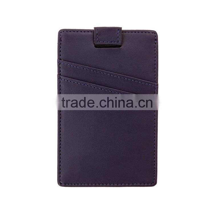 New design full grain leather slim pull tab leather credit card holder with RFID blocking