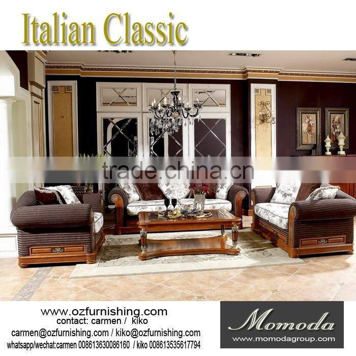 YB29 Antique Solid Wood Luxury hand carved living room furniture glass top square coffee table