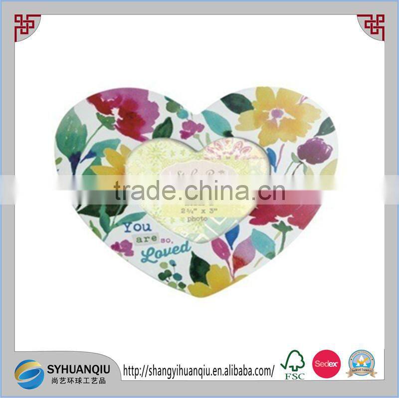 Christmas Decoration heart shape UV Printing Wooden photo frame