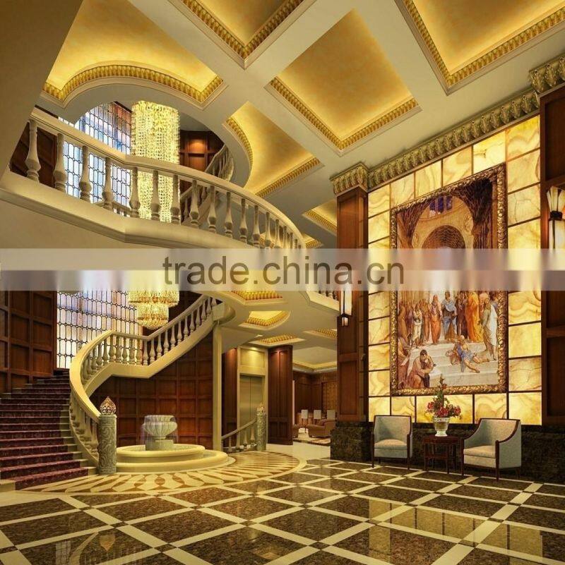 Neo Classical French Style 3d Interior Design for Living Room and Staircase of Villa BF11-08283f