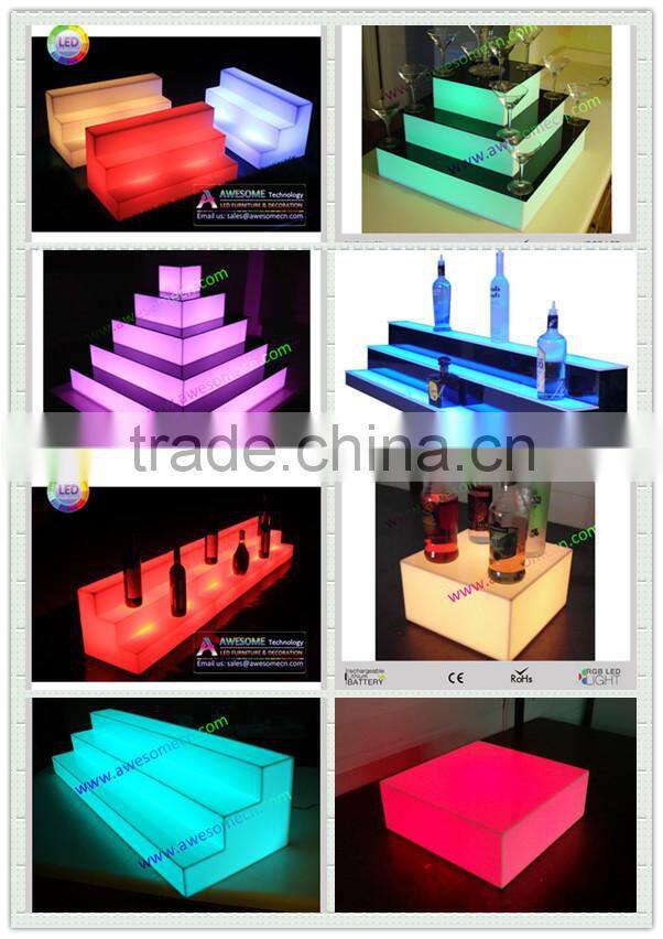 LED acrylic step liquor bar shelf