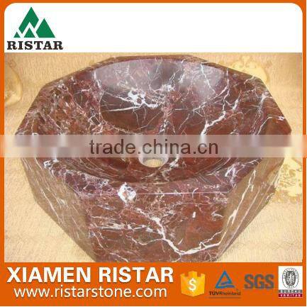 High quality square claret marble stone bathroom basins and stone sinks RST-SB020