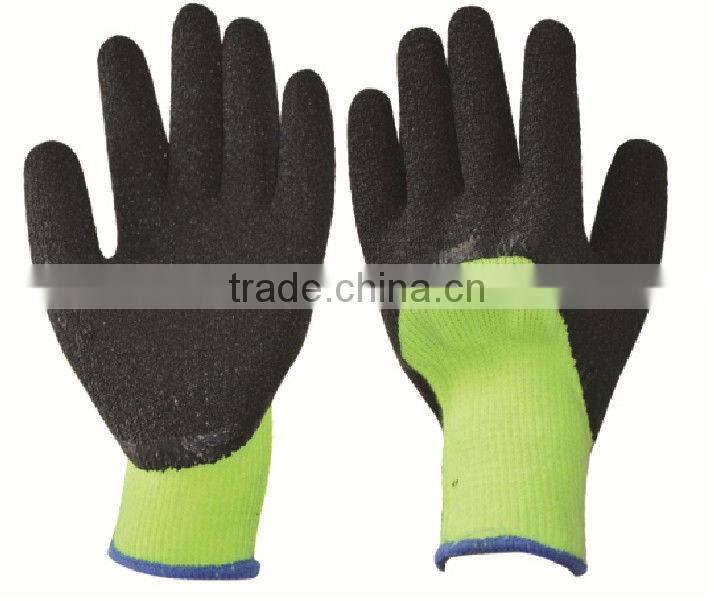 sunnyhope green safety industrial gloves,latex coated glove en388