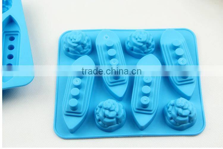 funny LFGB grade Titanic ship shaped silicon ice tray
