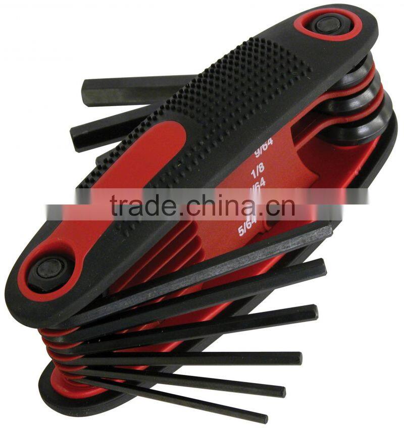 Hand tool double blister pack Black oxide finish carbon steel material Folding Torx Key allen Wrench Set