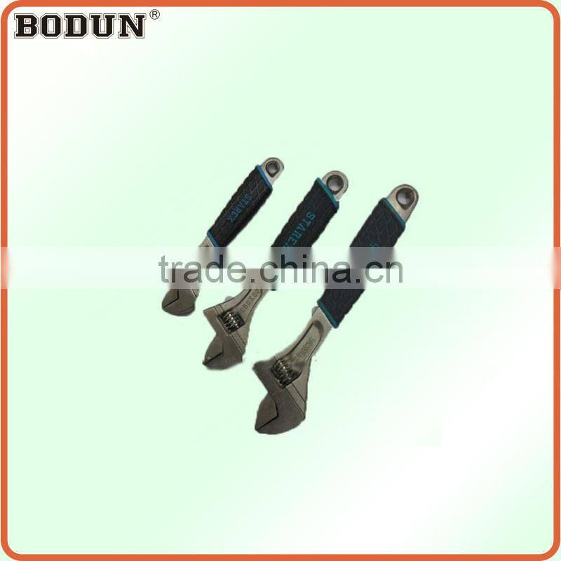 D2001 Two-color rubber tire handle adjustable wrench/spanner