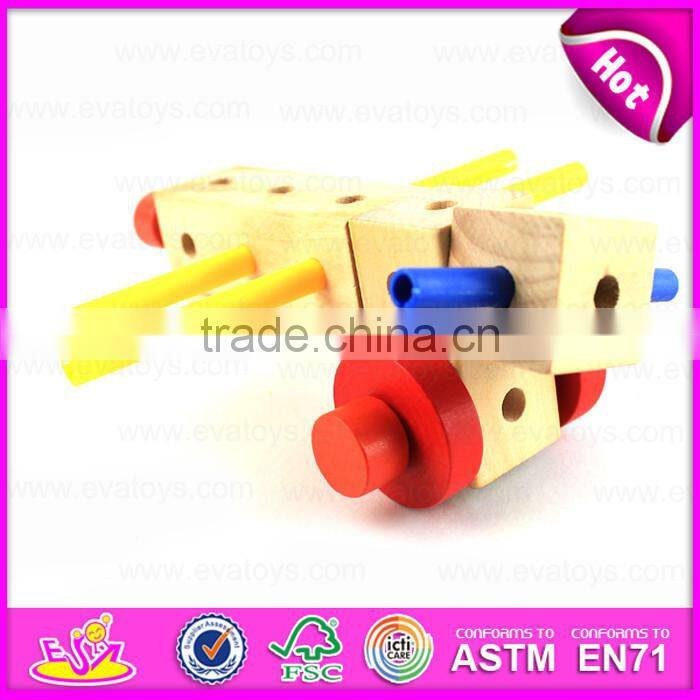 2015 Wooden Nut Screw Wooden Combination Toy,Children toys Screw nut combination,Good quality hand made wooden screw toy W03C014
