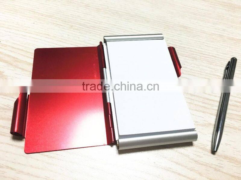 New aluminum double-side notebook with pen / HOT Sale Aluminum pocket notebook