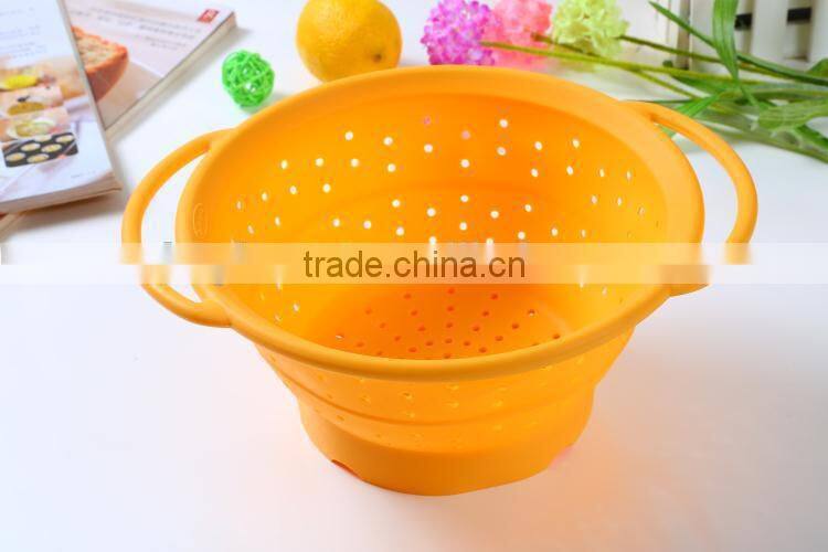 Silicone Folding Bowl Vegetable Wash Basket Friut Basin