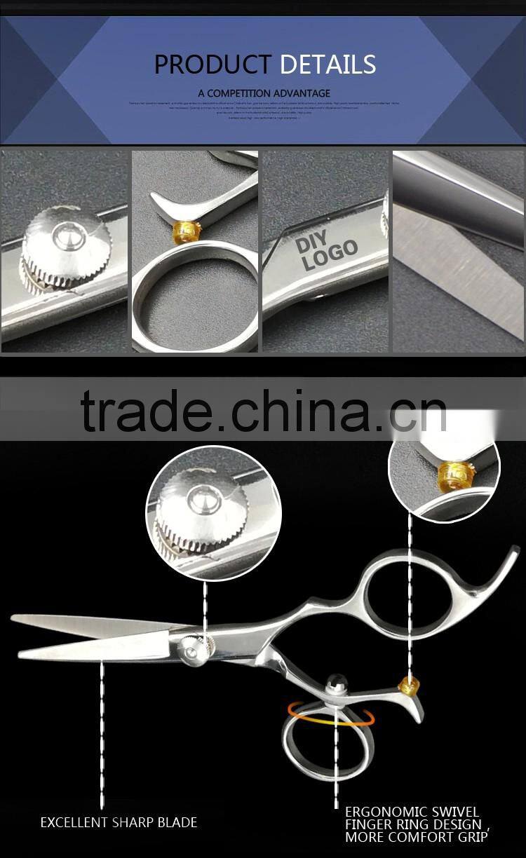 Zhangjiagang barber scissor With Jewelled Click Adjust Tension Screw